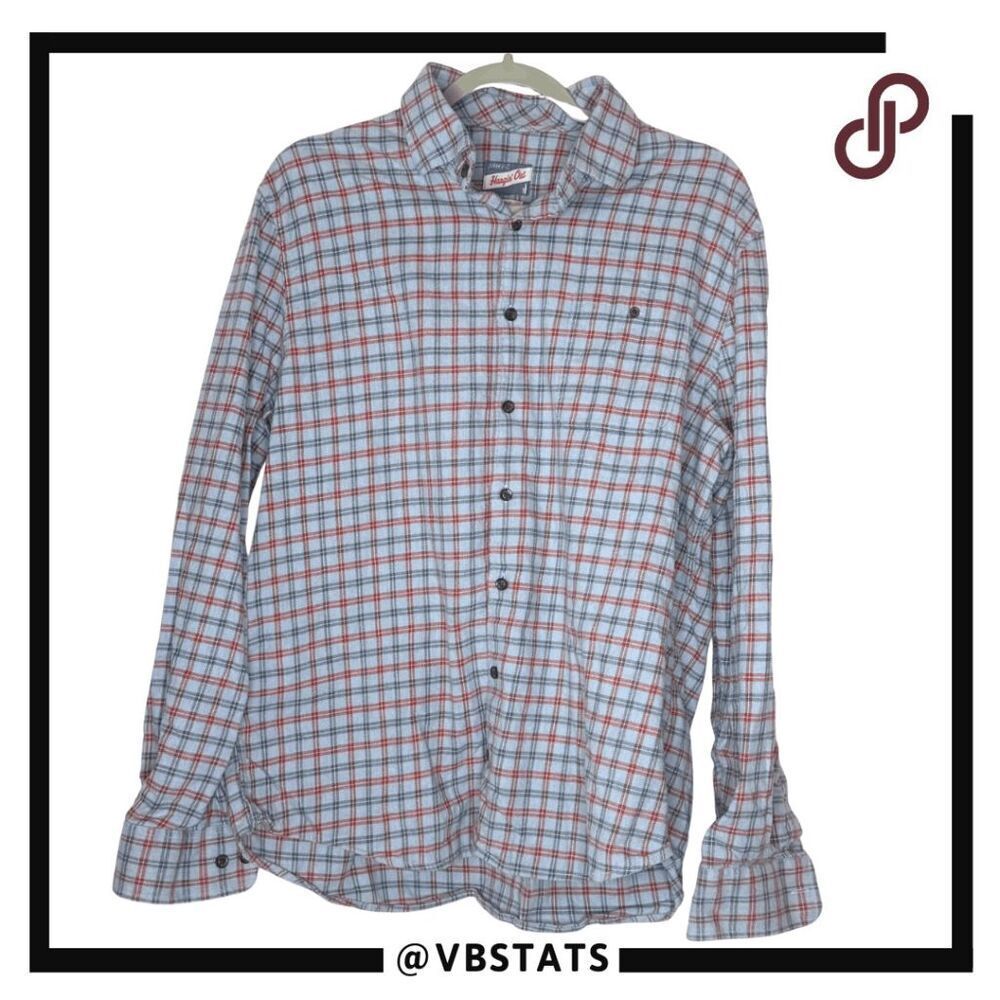Johnnie-O Hangin' Out‎ Men's Plaid Flannel Button-up Frank Shirt Malibu Large